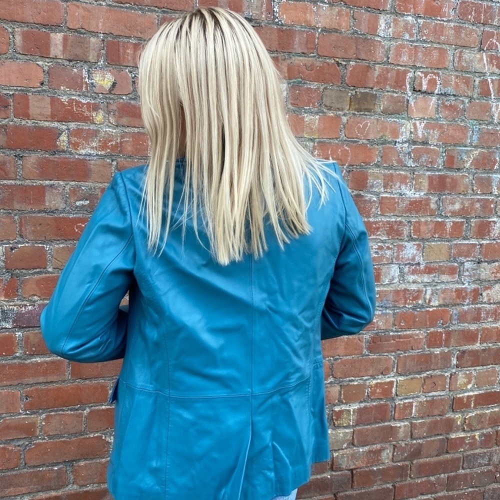 Pendleton Light Blue Leather Jacket - image 4